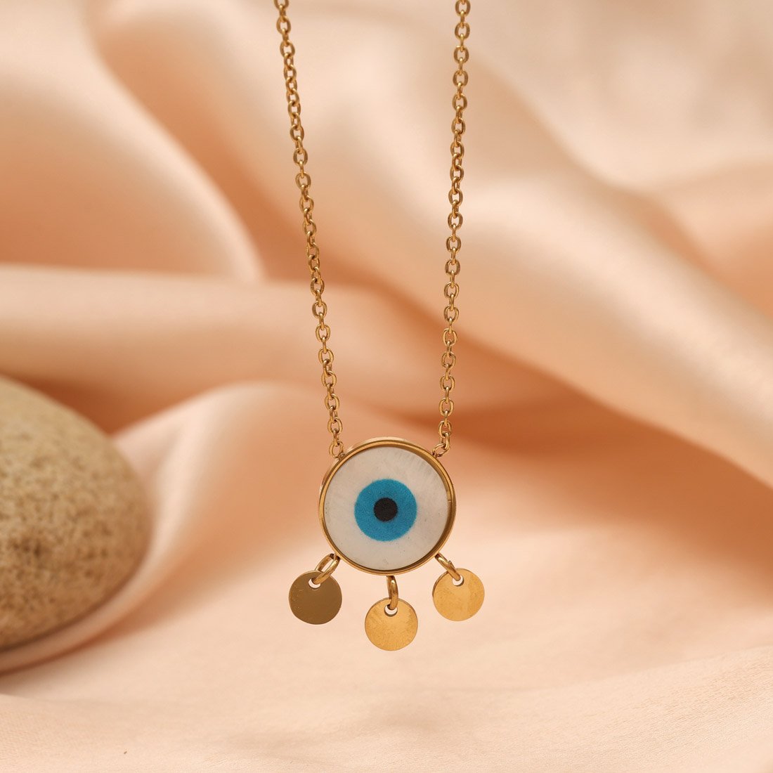 Blue Color Evil Eye Demi Fine Pendant