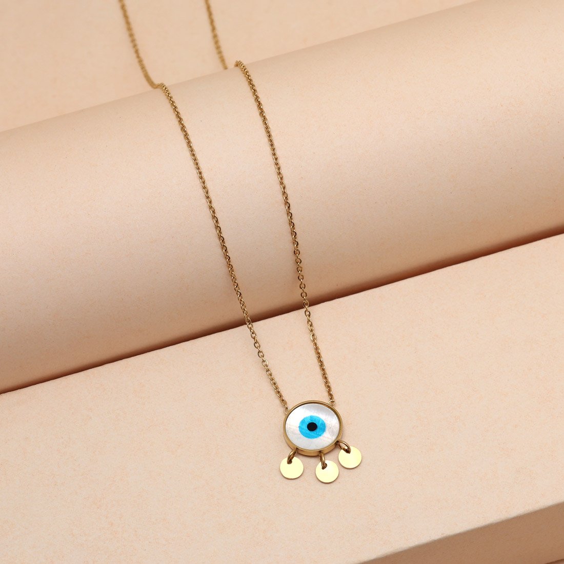 Blue Color Evil Eye Demi Fine Pendant